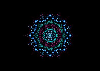 Mandala neon black