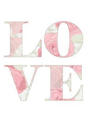 floral word love