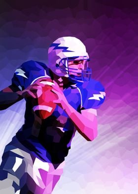 American football low poly