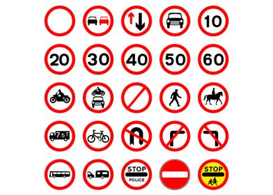 Road Signs  Red Round