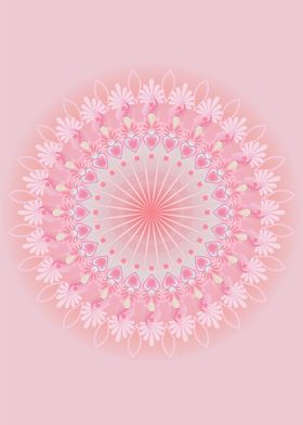 Pink Angel Of Love Mandala