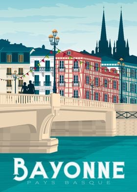 Bayonne Travel Poster