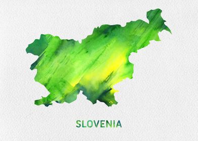 Slovenia Watercolor Map