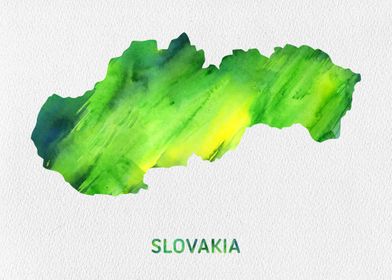 Slovakia Watercolor Map 