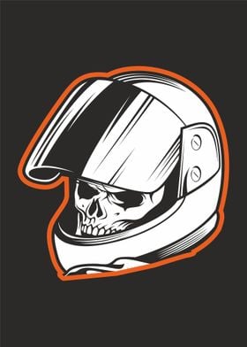 skull wearing a racers 