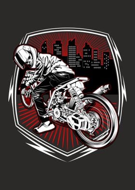 skull motorcycle racing 