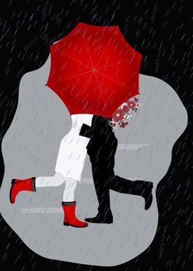 A kiss in the rain