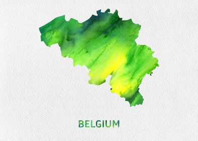 Belgium Watercolor Map