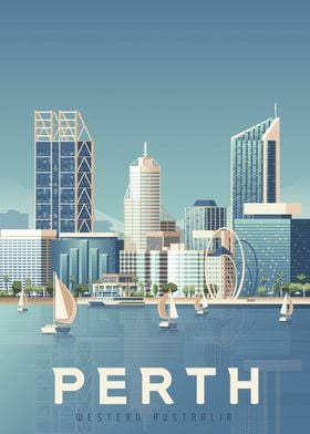 Perth Travel Poster