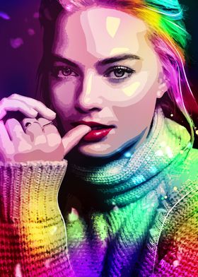 Margot Robbie Colorful