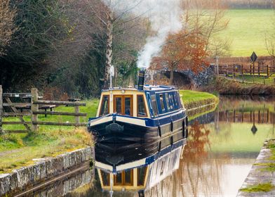 Canal Boat on Brecon Canal