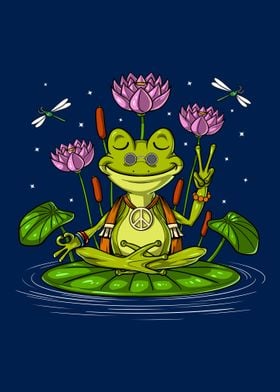 Hippie Frog Zen Meditation