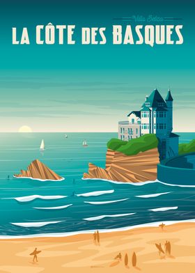 Biarritz Travel Poster