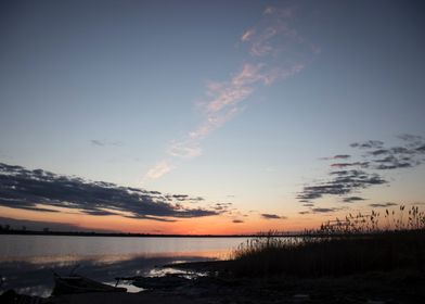 Lake sunset in Serbia 