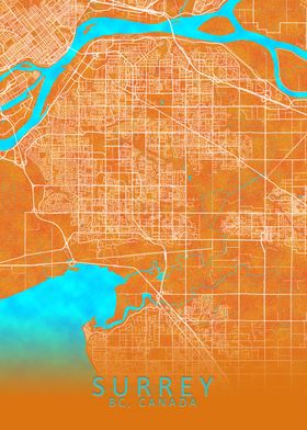 Surrey BC Canada City Map