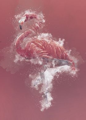 watercolor flamingo