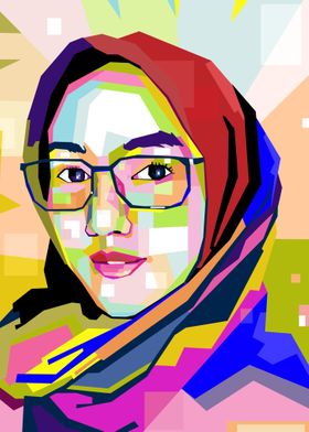 woman glasses in pop art