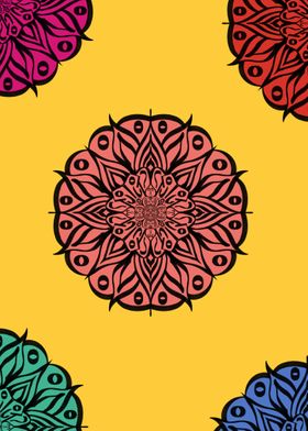 mandala yellow background