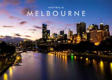 Melbourne skyline night