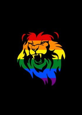 Lion with lgbt flag