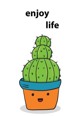 cute enjoy life cactus