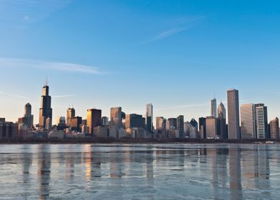 Frozen Chicago Skyline