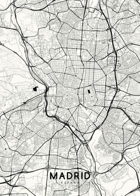 Madrid map white