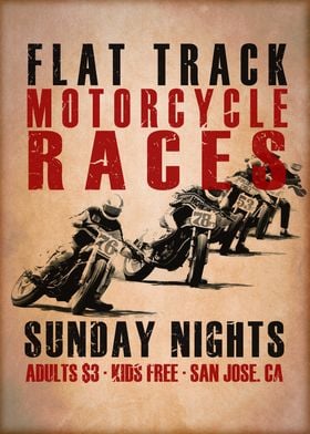 Flat Track Motorcycle Race