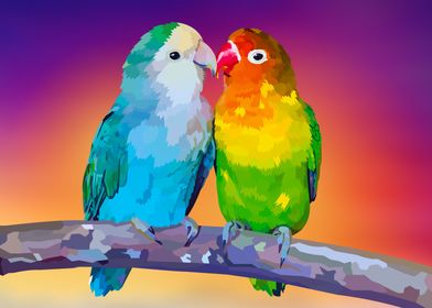 Romantic love birds