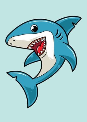 Cartoon Shark' Poster by Marcel | Displate