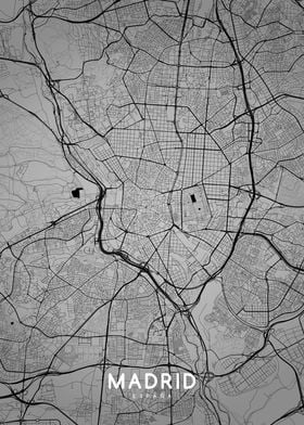 Madrid map BW