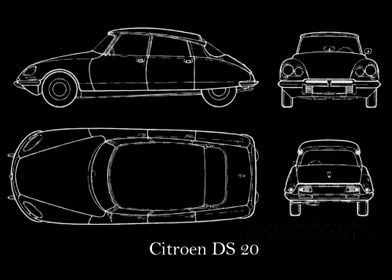 Citroen DS 20 blueprint