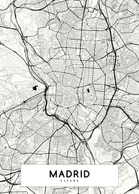 Madrid map white