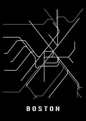 Boston Subway Metro Map