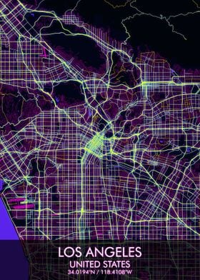 Los Angeles Cyberpunk Map