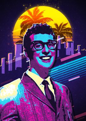 Buddy Holly retro 80s