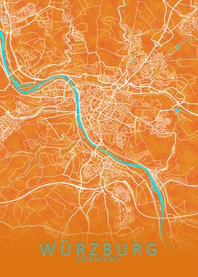 Wurzburg Germany City Map