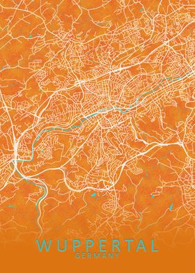 Wuppertal Germany City Map