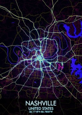 Nashville Cyberpunk Map