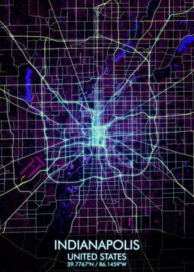 Indianapolis Cyberpunk Map