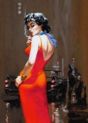 Lady in Red Pulp Cover Art