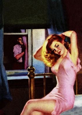 Girl and Pervert Pulp Art