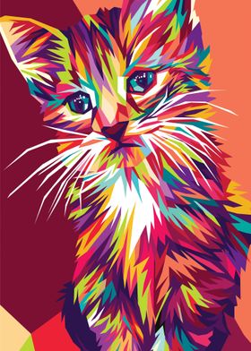 cute cat vektor pop art