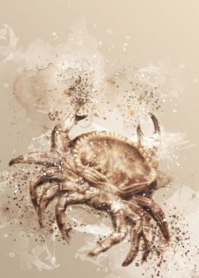 Watercolor Crab