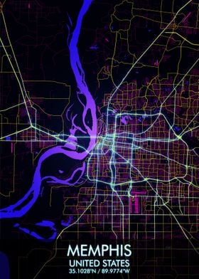 Memphis Cyberpunk Map