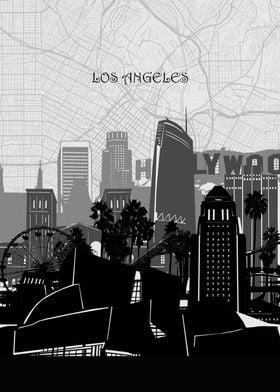 los angeles cityscape map