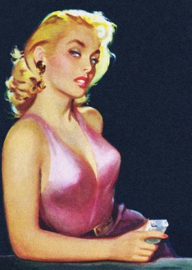 Blonde with cigarette pulp