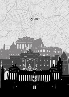 rome cityscape map