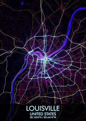 Louisville Cyberpunk Map