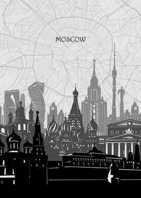 moscow cityscape map